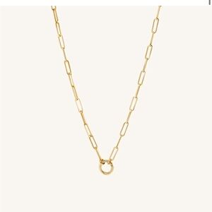 Mejuri Paperclip Chain Charm Necklace. 14k gold